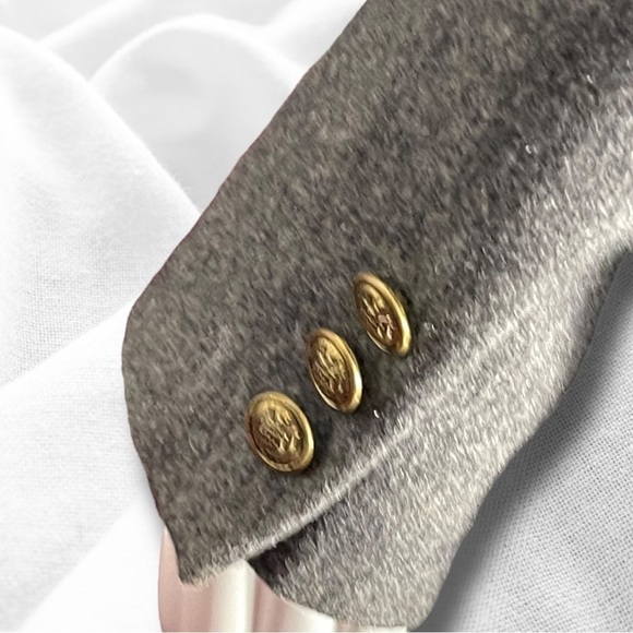 Vintage Chaus Lined 2 Button Boxy Classic Wool Blend Blazer Size 13/14 Gray - Picture 5 of 10